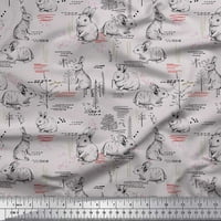 Soimoi Yellow Pamučna pamučna tkanina sažetak i zečje životinjska tkanina za ispis od dvorišta široko