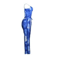 JPLZI ženska modna kravata Dye Ispis tassel čipke pantalone sa dva seta