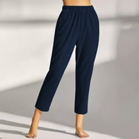 Ženske pantalone Prodaja modne žene Ljetne casual labavo pamučne i posteljine džepovi Solid Capris hlače