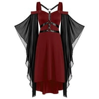 Mini haljine za žene plus veličine Crew vrat bez rukava sa rukavima, čvrsto gotički križač križa čipka