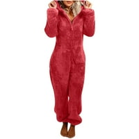 Žene lepršavi dugih rukava zbirki šamsuit pidžama, ležerna zimska topla za spavanje 2206p