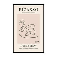 Vintage Picasso Poster - Retro One Line Swan Crtanje print - Swan Art - Bird Art - Minimalni poklon