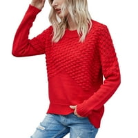 Duge pulover za žene dugi pulover Dukseri plus veličina udobnog crvenog m