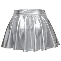 Avamo dame Mini suknja Visoki struk Kratke suknje Nasleđene žene Bohemian Dance Silver S