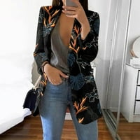 Tking Fashion Womens Cardigan Casual Print Revel Dugi rukav Slim Fit Mali gumb KARDIGAN DREMENCI ZA