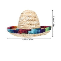 Set meksičkog stila Pet Hat Cat Ljetni slamki Dekorativni štenad