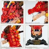 -Reeke Dragon Građevinski blok set zmajeva glava životinja za životinje igračka za djecu
