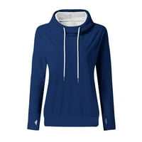 Ženske dukseve Essentials Hoodie ženska casual moda Solid Boja duge rukave dukseri dukseri tamno plavi