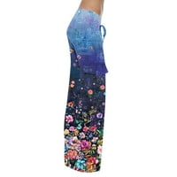 Hlače visokog struka Voncosa za žene, a povoljne su džepove cvjetne tiskane lagane temmeske hlače