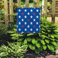 Juli bijela i crvena pet šiljasti zvijezde na plavoj zastavi 4th uzorak vrtna zastava ukrasna zastava
