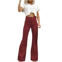 Pant Clearence Ženska moda Tanak fit udoban čvrsti džep u boji Ležerne pantalone, veličina L