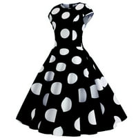 Plus size Ljetne haljine žene Vintage retro kratkih rukava Dot Print Večernja party maturalna haljina