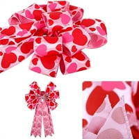 Veliki crveni ružičasti srčani lukovi Love Ispran za Valentinovo Venac Bow poklon lukovi TEMPER DIJETE