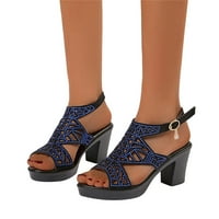 JTCKARPU Sandal Rhinestone sandale za žene Fau kožne klasične ljetne sandale