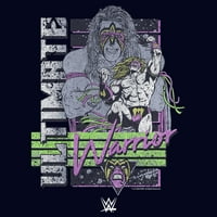 Ženska WWE Ultimate Warrior Retro poster Graphic Tee Navy Blue Medium