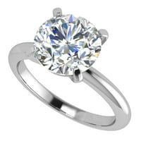 Vogue prong okrugli srebrni pasijans angažman vjenčani prsten - platinasta - veličine 11