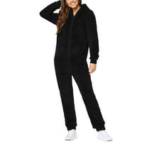 Ženske fleece Onesie Pajamas Topsip toplica Sherpa ROMPER SLEEPEWER ZIPPER kapuljača Comfy Loungewear