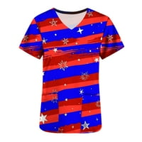 -Eck piling za žene Dan nezavisnosti USA zastava Stars Stripes Radna odjeća Revolucija Soft Stretch