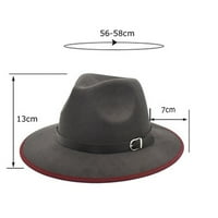 Vunen gornji šešir jazz šešir Retro crna ivica vunena šešir ravna brana za sunčanje Veliki rudni šešir