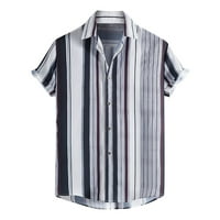 Zodggu Pokloni bluze za bluze za muškarce Modni vrhovi poklopci ovratnik muški odmor Lapel kratki rukav