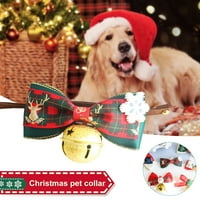 Sretan datum Nove godine ovratnik za pse, jedinstveni dizajn plairani ovratnik za pse sa bowtie i slatkim