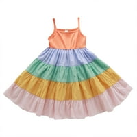 Djevojčica za dijete Djevojke Djevojke Modne slatke Rainbow Boje za spajanje veslanja obustave haljina