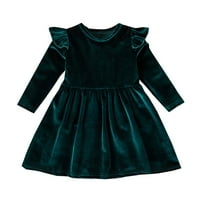 Haljine za djevojčice Toddler dugih rukava haljina s čvrstim princezom haljina za 6-mjeseci