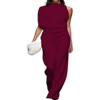 Leuncero Dame Leisure Beach Harem Pant Bohemian Ravne noge Long Hlače Boho Plain pantalone Claret S