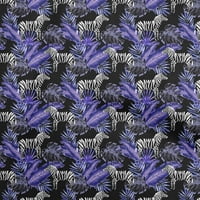 Onuone Velvet Royal Plava tkanina tropskog apstraktnog lista sa životinjskim zanatskim projektima Dekor