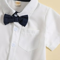Tosmy Toddler Boy odjeća kratki rukav čvrsti majica Tors Hotks Childs Kids Gentleman Outfits Odjeća