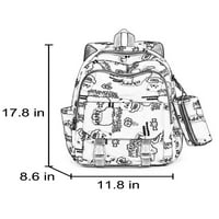 Glonme Girls Bookbag Veliki džepovi Multi džepovi Lagani Dnevni paket TOP ručka Kids Modni patentni