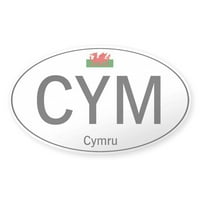 Cafepress - Automobilski kodeks Wales White - Naljepnica