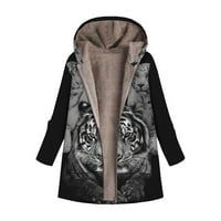 Kaput za žene Ženska zimska slobodno vrijeme ispisana plišana jakna plus jakna kaput modni kaput