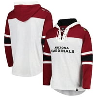 Muške 'Arizona Cardinals Heather Grey Gridiron track-up pulover