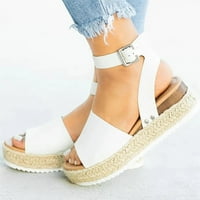 LISGAI WEMENS SANDE, kopč za gležnjače Espadrilles Flatform Wedge Casual Sandal, ženske platforme sandale