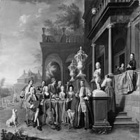 Muzičko okupljanje na sudu biračkom Karlu Albrecht iz Bavarske plakata Print Petera Jacob Horemans