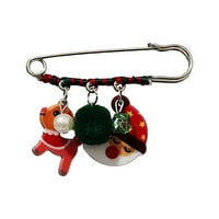 Wanyng Brooch Pin Set Rhinestone Božićni stil Pins Snjegovinski zvona Božićne drveće Nakit igle za Xmas