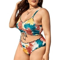 Ženska modna velika tie-boja ispisana splitska kupaći kostim BIKINI PLUS size Ženski ukrasi kupaćim