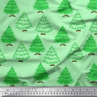 Soimoi Poly Georgette tkanina Božićno drvo blok tiskano tkaninsko dvorište široko