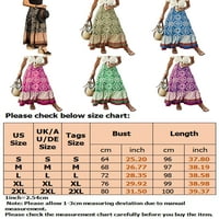 Niuer dame maxi suknja A-line dugim haljinama elastični suknje visokih struka boemski geometrijski print