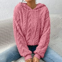 Wofedyo džemperi za žene Čvrsti plišani spojili ženski novi čvrsti kapuljač zadebljani žakard dugi rukav