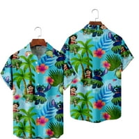Disney Lilo & Stitch Dugme Down za decu Odrasli Havajski kratki rukav Summer Letment Majica na plaži