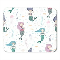 Nacrtani slatki uzorak sirena na grafičkoj ruci Ocean Beause MousePad Mouse Pad Mouse Mat