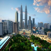 Kuala Lumpur City Skyline Petronas Twin Towers Debeli papir Znak Ispis Slika 12x8