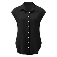 Yyeselk pamučne majice za žene casual rever ovratnik kratkih rukava seksi bluze V-izrez udobni trendy