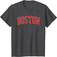 Vintage Boston Ma Varsity Style Crvena teksta Grafička majica