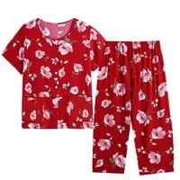HOKSML suknje i bluza, žene Ljeto casual dva odijela pidžama s kratkim rukavima na kratkim rukavima