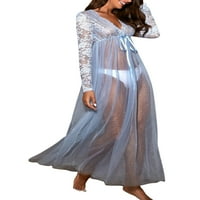 Žene donje rublje čipke Babydoll Sleep rublja High Split Maxi dugačka materinstvo FotografijeShoot haljina