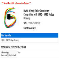 Konektor releja ožičenja - kompatibilan sa - Dodge dinastija 1991
