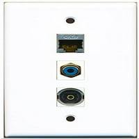 Riteav - Port RCA plava i lučka zaštićena mačka Ethernet i port toslink zidna ploča